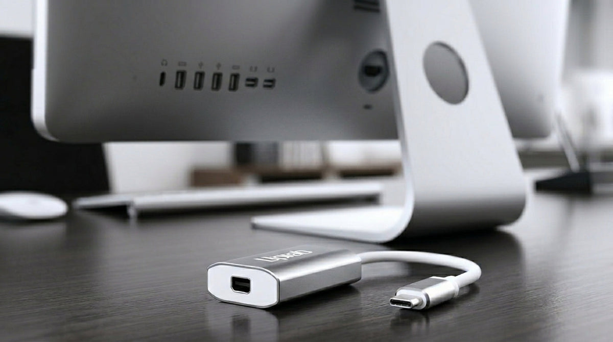 UPTab USB C to Mini DisplayPort adapter with Apple Cinema Display