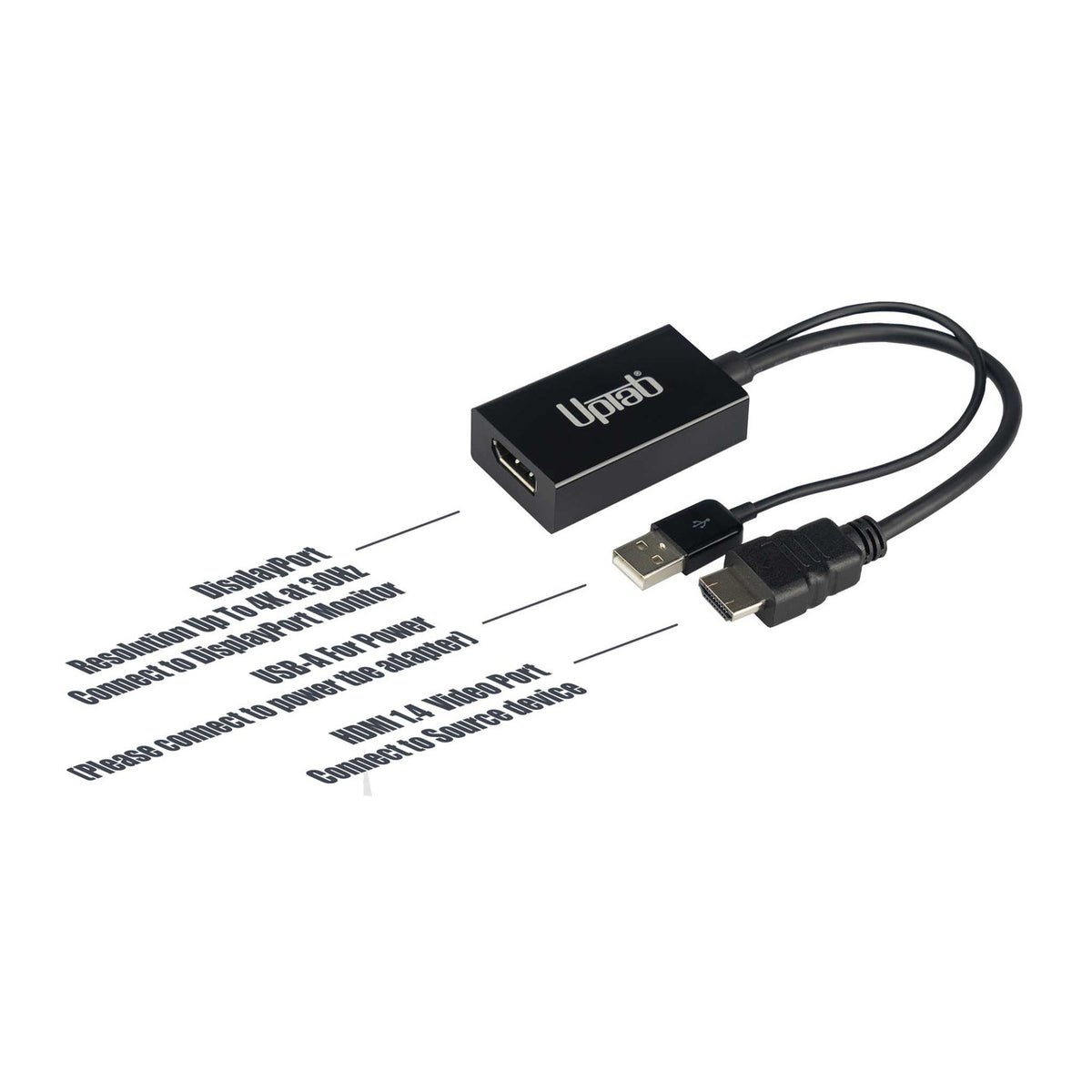 UPTab HDMI to DisplayPort Active Adapter Port Description