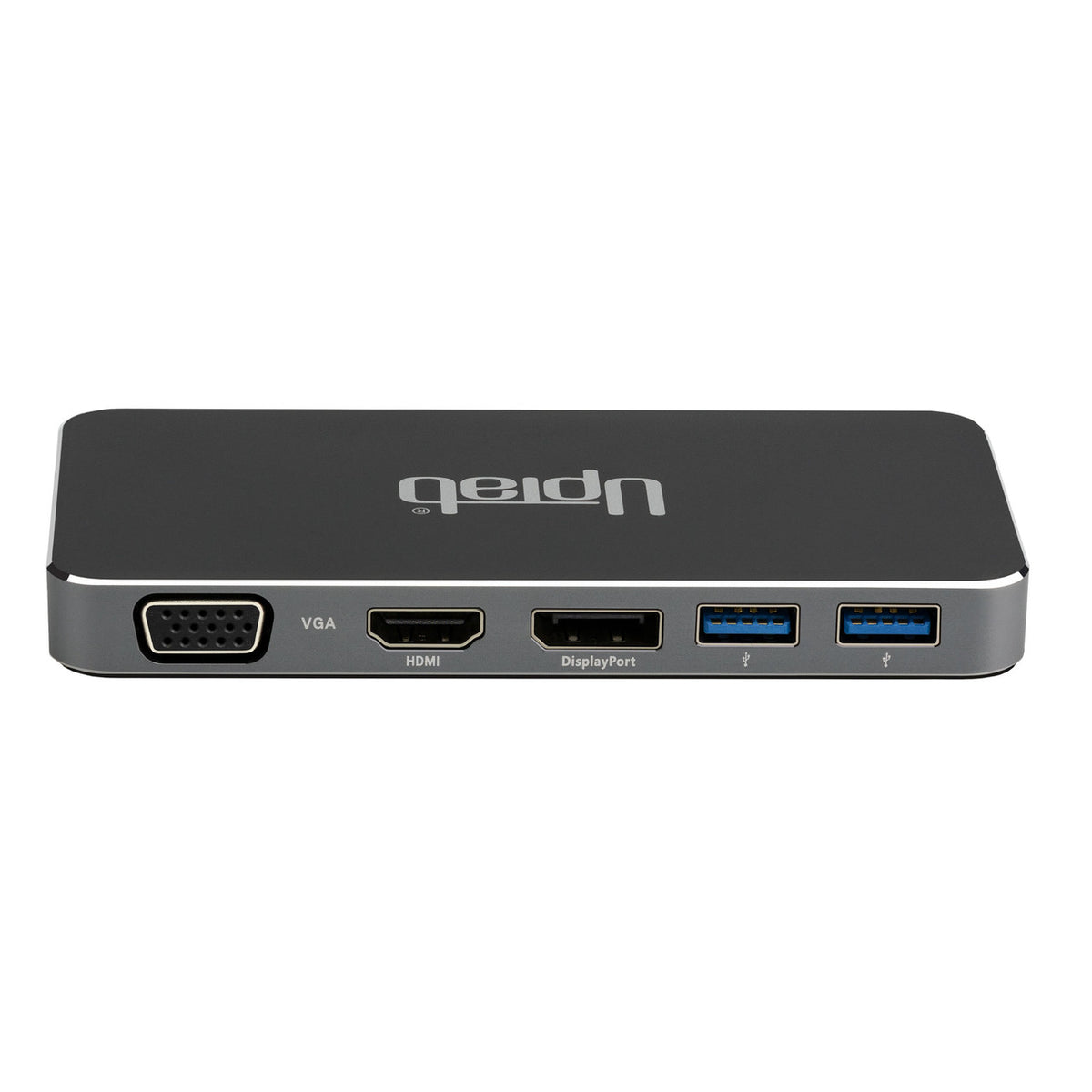 UPTab USB-C to HDMI UltraHD, DisplayPort 4K, VGA, 2x USB 3.0, USB-C 3.2 Port, USB-C for PD Adapter - Front