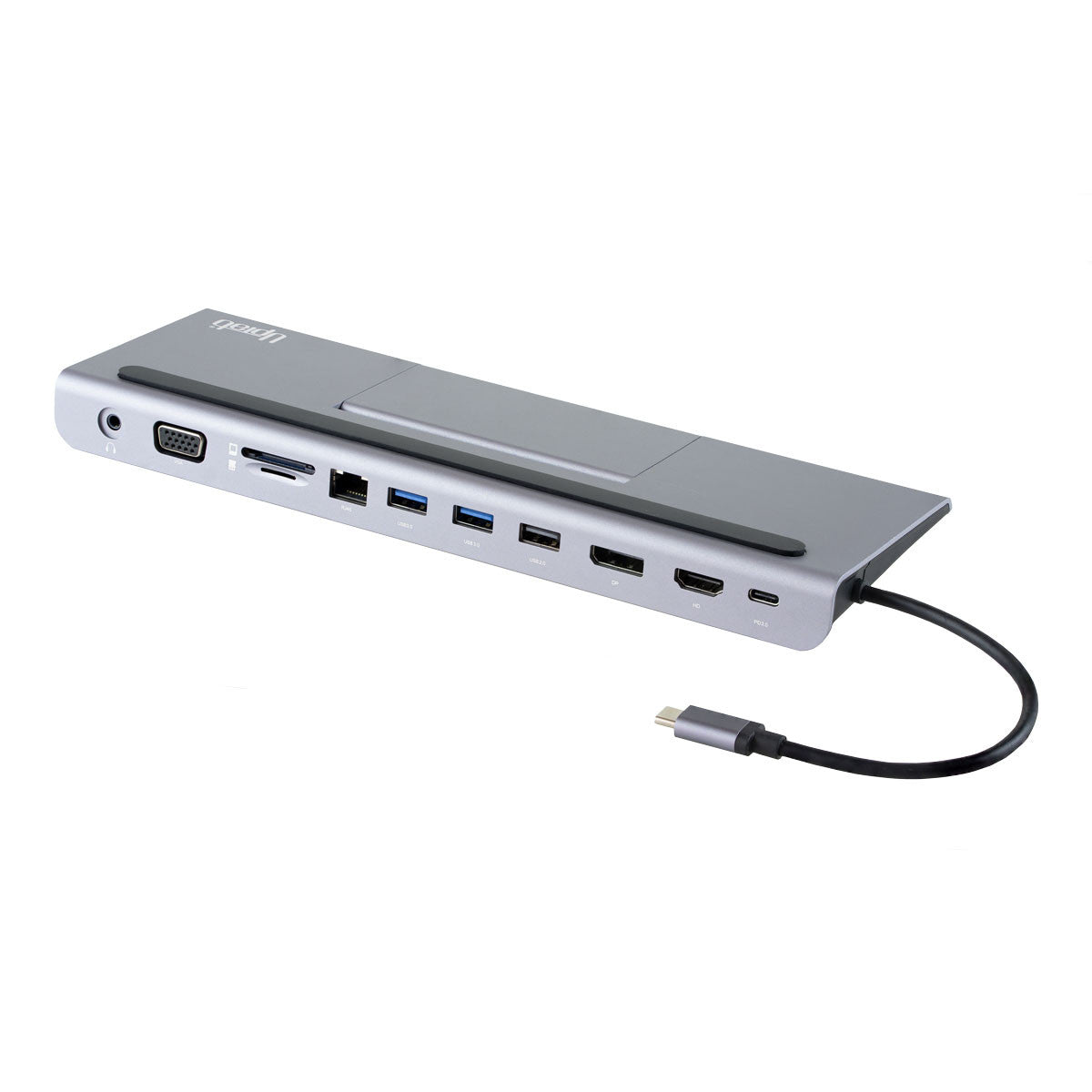 UPTabUSB-C Docking Station with Ethernet, DisplayPort 4K, HDMI 4K, VGA, 3 Port USB 3.0, USB C PD and SD/TF Card Reader