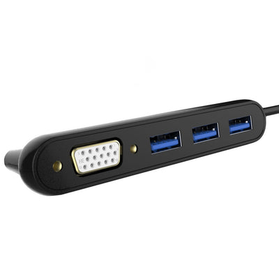 UPTab USB-C3.2 (Type C) to 3 USB 3.0 and VGA Adapter - Ports