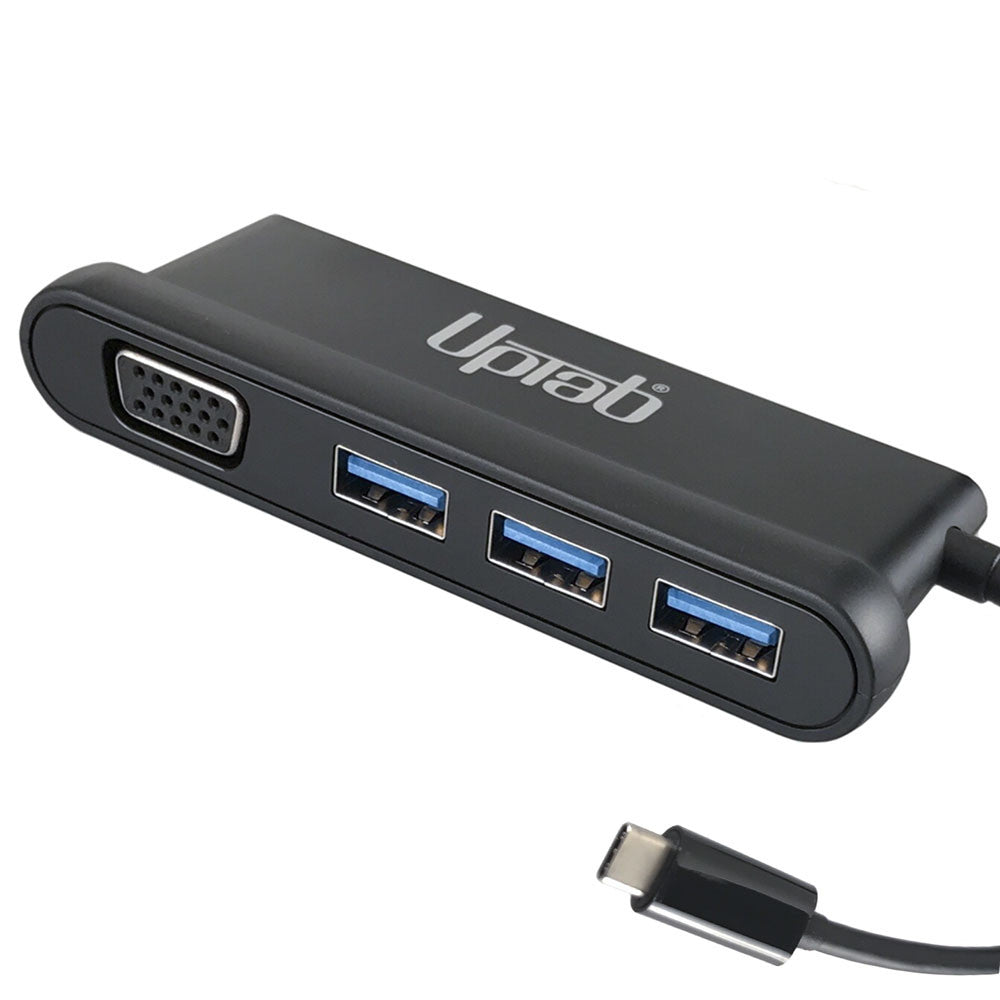 UPTab USB-C3.2 (Type C) to 3 USB 3.0 and VGA Adapter - side