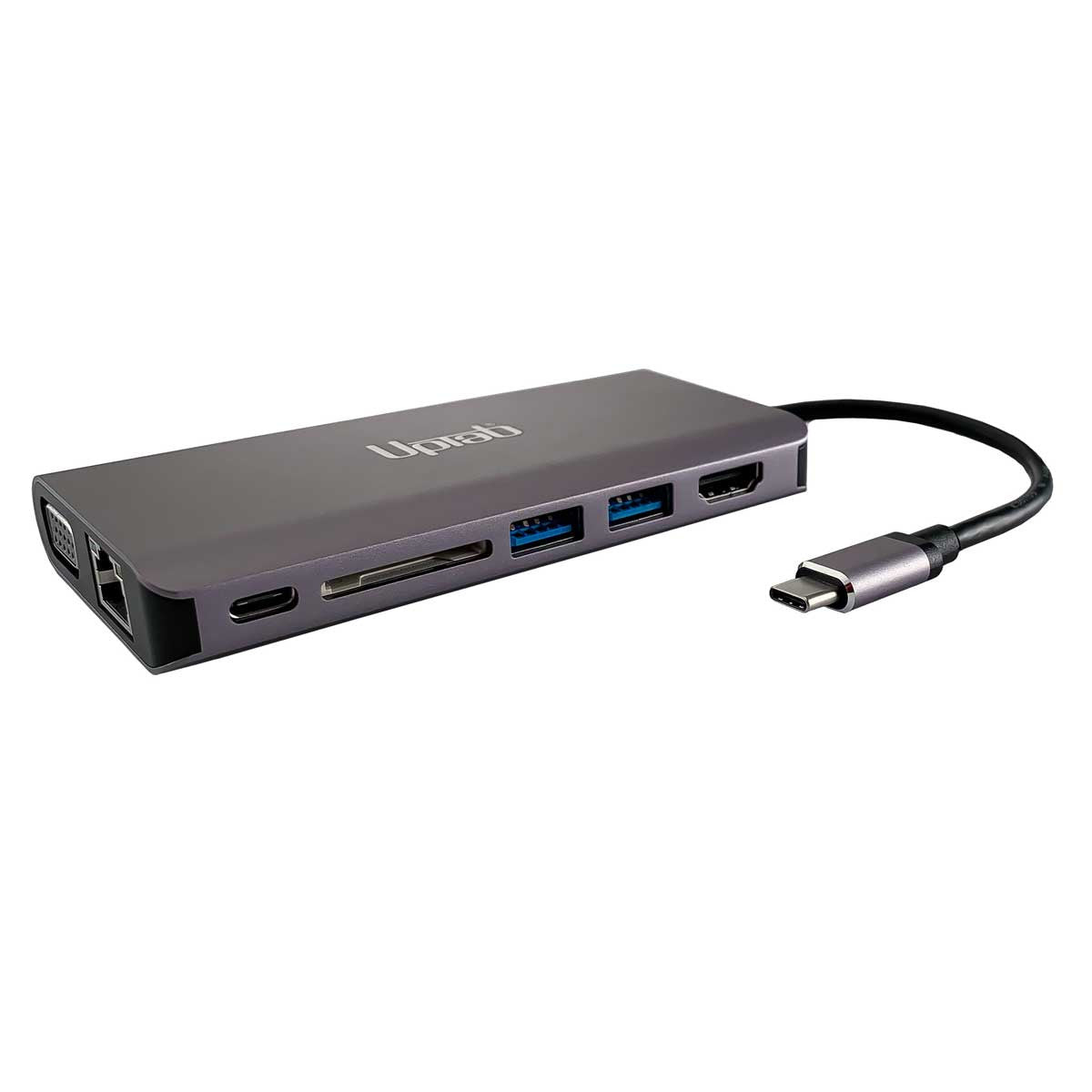 USB-C 转 HDMI 4K、2x USB 3.0、读卡器、VGA、USB-C PD 和千兆以太网适配器