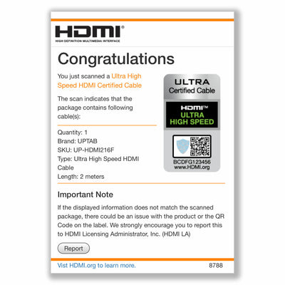 Certified Ultra High Speed HDMI Cable (HDR 8K 48Gbps eARC) Dolby Vision & Dolby Atmos (10FT\3M )