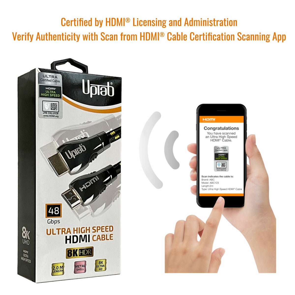 Certified Ultra High Speed HDMI Cable (HDR 8K 48Gbps eARC) Dolby Vision & Dolby Atmos (10FT\3M )