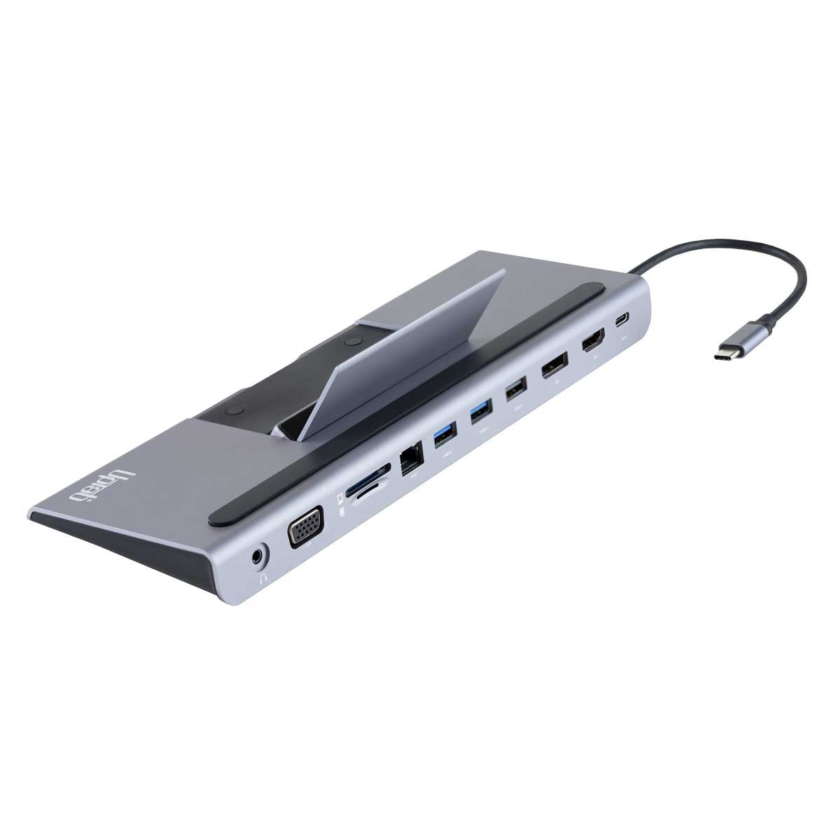 UPTab USB-C Docking Station with Ethernet, DisplayPort 4K, HDMI 4K, VGA, 3 Port USB 3.0, USB C PD and SD/TF Card Reader
