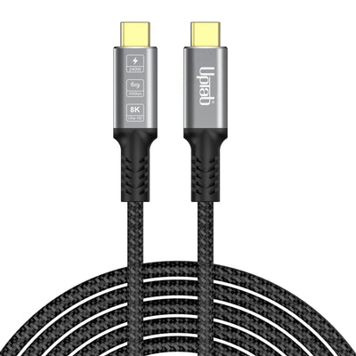 UPTab USB4 cable with gold connectors on a white background. USB-C 4 Cable
