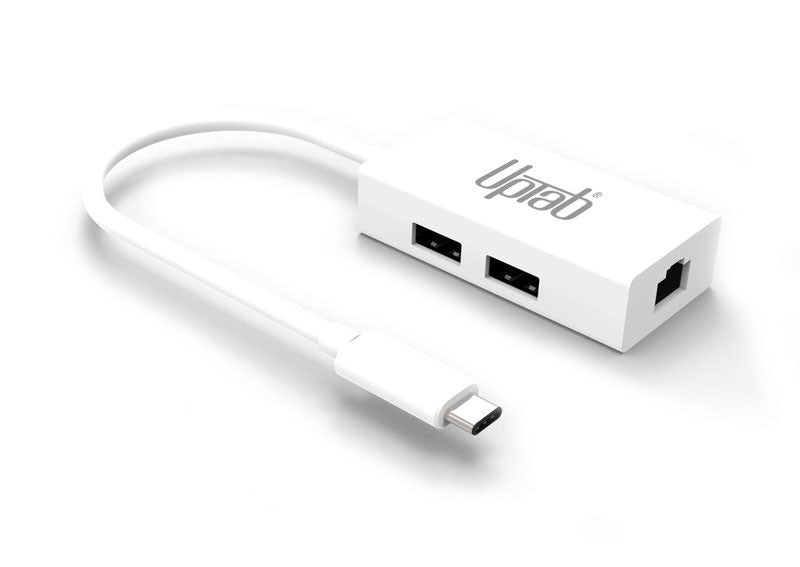 UPTab USB 3.2 Type-C to 2 Port USB 3.0 and Gigabit Ethernet Adapter